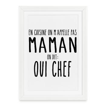 Cuisiner Maman Cuisinière Cuisiner Maman Mère - Affiche encadrée (27 × 37 cm) - blanc - Devant