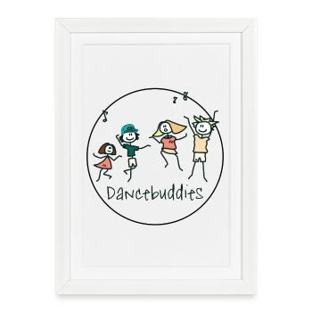Danseurs - Affiche encadrée (27 × 37 cm) - blanc - Devant