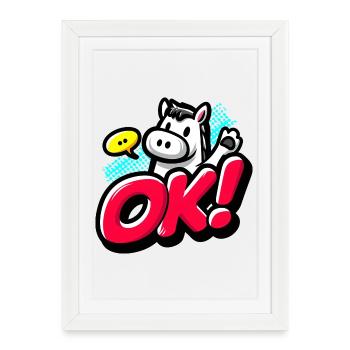 OK Pony - Framed poster (27 × 37 cm) - white - Front