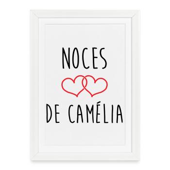 Noces de Camélia 51 ans de mariage - Affiche encadrée (27 × 37 cm) - blanc - Devant
