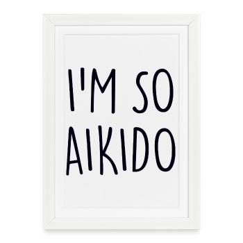 aïkido - Affiche encadrée (27 × 37 cm) - blanc - Devant