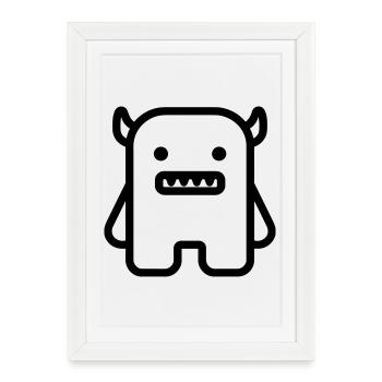 monstre - Affiche encadrée (27 × 37 cm) - blanc - Devant