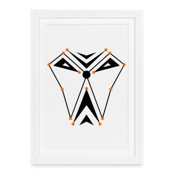 Crâne Alien - Affiche encadrée (27 × 37 cm) - blanc - Devant