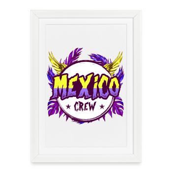 Équipage mexicain coloré - Affiche encadrée (27 × 37 cm) - blanc - Devant