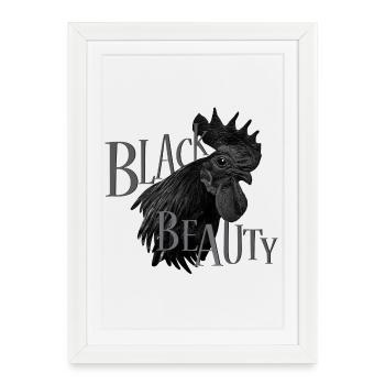 Ayam Cemani - Chicken Fans - Rooster - Rooster - Framed poster (27 × 37 cm) - white - Front