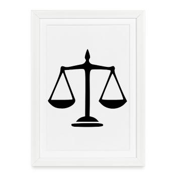 Avocat Droit Droit Avocat Balance Droit Judiciaire - Affiche encadrée (27 × 37 cm) - blanc - Devant