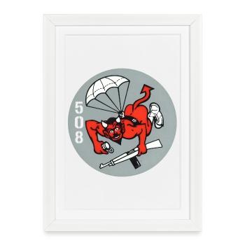 508th Airborne Division "Red Devils" from the Second - Framed poster (27 × 37 cm) - white - Front