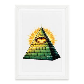 Pyramide des Illuminati - Affiche encadrée (27 × 37 cm) - blanc - Devant