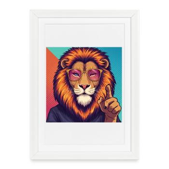 Frankensteen : Le Roi Sage - Pop Art - Affiche encadrée (27 × 37 cm) - blanc - Devant