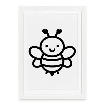 Abeille - Affiche encadrée (27 × 37 cm) - blanc - Devant