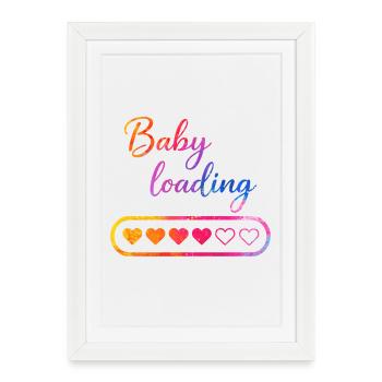Cœur de chargement de bébé - Affiche encadrée (27 × 37 cm) - blanc - Devant