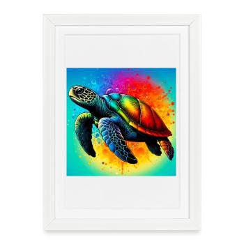 turtle - Framed poster (27 × 37 cm) - white - Front