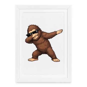 Dabbing Big Foot - Gerahmtes Poster (27 × 37 cm) - Weiß - Vorne