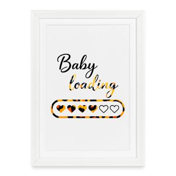 Bébé en charge de léopard - Affiche encadrée (27 × 37 cm) - blanc - Devant