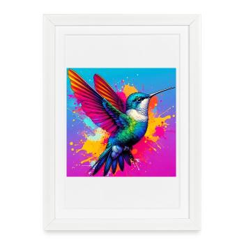 hummingbird - Framed poster (27 × 37 cm) - white - Front