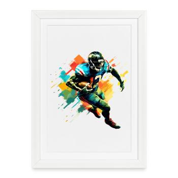 American Football Player Illustration Trending - Framed poster (27 × 37 cm) - white - Front