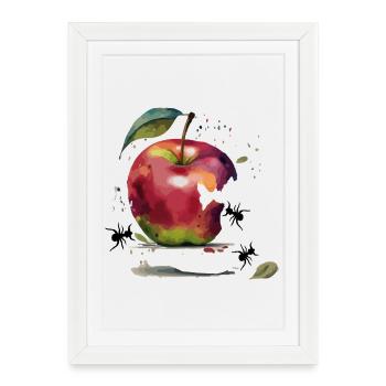 Colorful apple with ants - Framed poster (27 × 37 cm) - white - Front