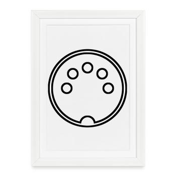 MIDI Connector - Framed poster (27 × 37 cm) - white - Front