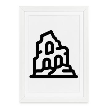 ruines - Affiche encadrée (27 × 37 cm) - blanc - Devant