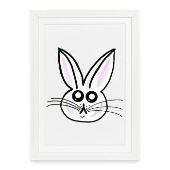 Lapin Lapin de Pâques Lapin - Affiche encadrée (27 × 37 cm) - blanc - Devant