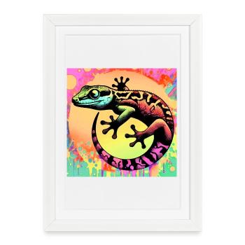 Gecko - Framed poster (27 × 37 cm) - white - Front