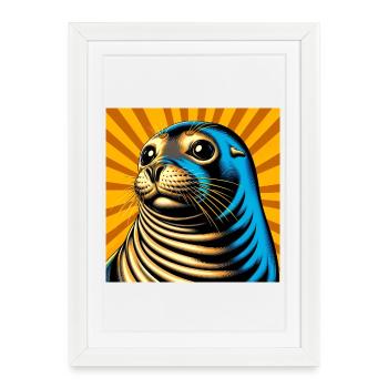 seal - Framed poster (27 × 37 cm) - white - Front