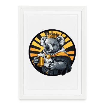 Koala Beer Funny - Framed poster (27 × 37 cm) - white - Front