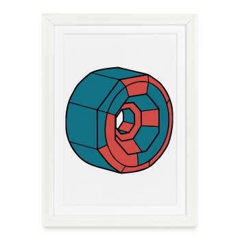 Detailed Skateboard Wheel Crew - Framed poster (27 × 37 cm) - white - Front