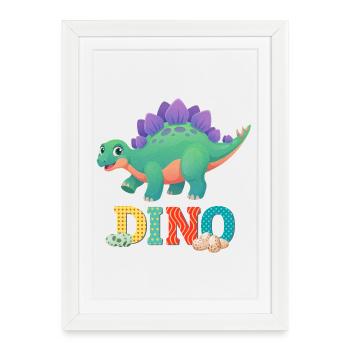 dino - Affiche encadrée (27 × 37 cm) - blanc - Devant