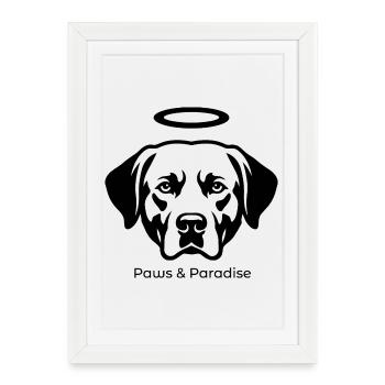Labrador Angel Portrait – Paws & Paradise - Framed poster (27 × 37 cm) - white - Front