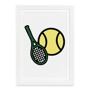 Tennis Racket Serve Action - Framed poster (27 × 37 cm) - white - Front