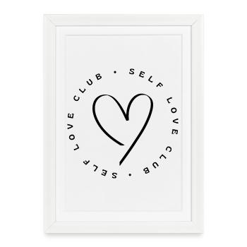 Club d’amour de soi - Affiche encadrée (27 × 37 cm) - blanc - Devant