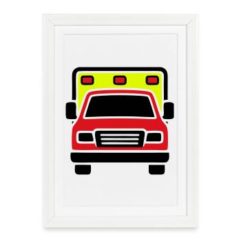 Ambulance Ambulance Front - Framed poster (27 × 37 cm) - white - Front