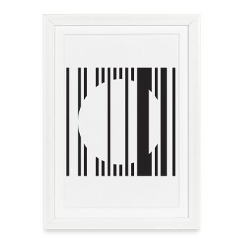 Minimalisme du cercle barré - Affiche encadrée (27 × 37 cm) - blanc - Devant
