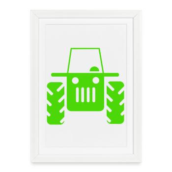 Retro Tractor - Framed poster (27 × 37 cm) - white - Front