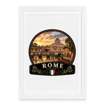 Vacances en Italie Chaîne Vacances Méditerranéennes dans la vieille ville - Affiche encadrée (27 × 37 cm) - blanc - Devant