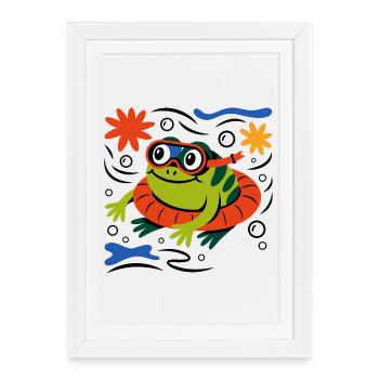 Snorkel Frog Adventure - Framed poster (27 × 37 cm) - white - Front
