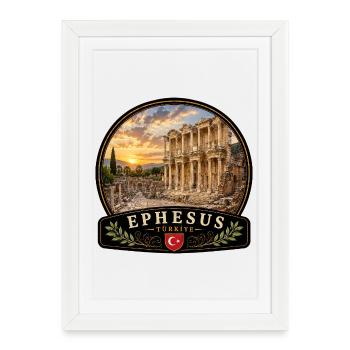 Ephesus Türkei Urlaub Ruinen Europa Asien - Gerahmtes Poster (27 × 37 cm) - Weiß - Vorne