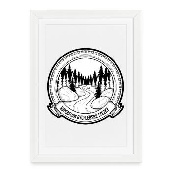 Superflow Rychlebské Stezky MTB Badge - Framed poster (27 × 37 cm) - white - Front
