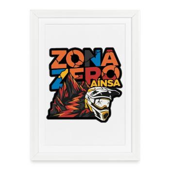 Casque Zona Zero Aínsa MTB Neo-Brutalism - Affiche encadrée (27 × 37 cm) - blanc - Devant