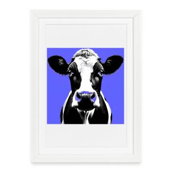 vache - Affiche encadrée (27 × 37 cm) - blanc - Devant