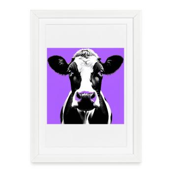 vache - Affiche encadrée (27 × 37 cm) - blanc - Devant