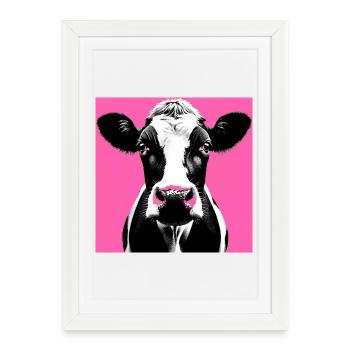 vache - Affiche encadrée (27 × 37 cm) - blanc - Devant