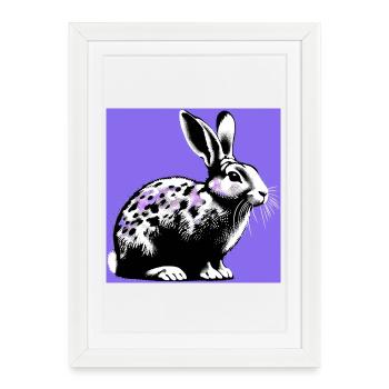 rabbit - Framed poster (27 × 37 cm) - white - Front