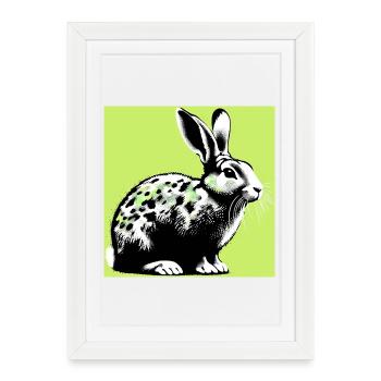 rabbit - Framed poster (27 × 37 cm) - white - Front