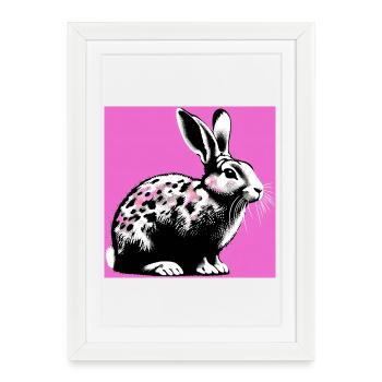 rabbit - Framed poster (27 × 37 cm) - white - Front