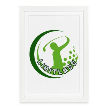 Silhouette du swing du golfeur illimité - Affiche encadrée (27 × 37 cm) - blanc - Devant