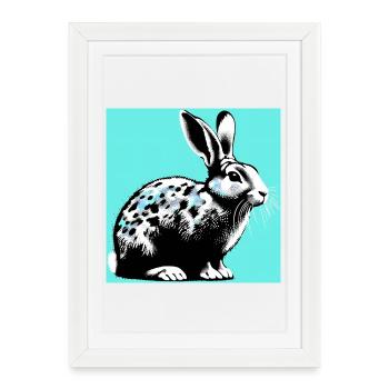 rabbit - Framed poster (27 × 37 cm) - white - Front