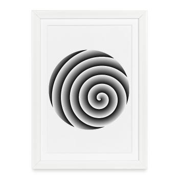 Monochrome Vortex Art - Affiche encadrée (27 × 37 cm) - blanc - Devant