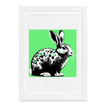 rabbit - Framed poster (27 × 37 cm) - white - Front